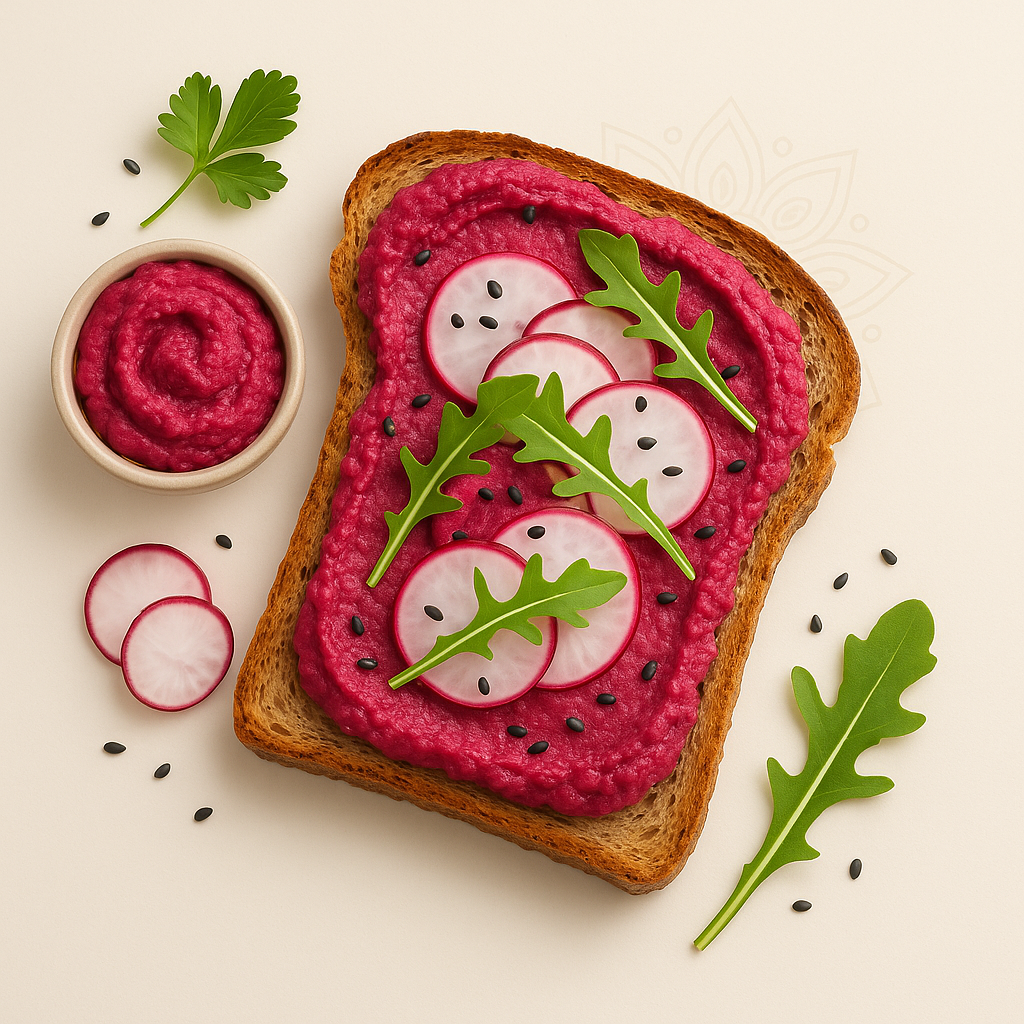 Beetroot Hummus Toast