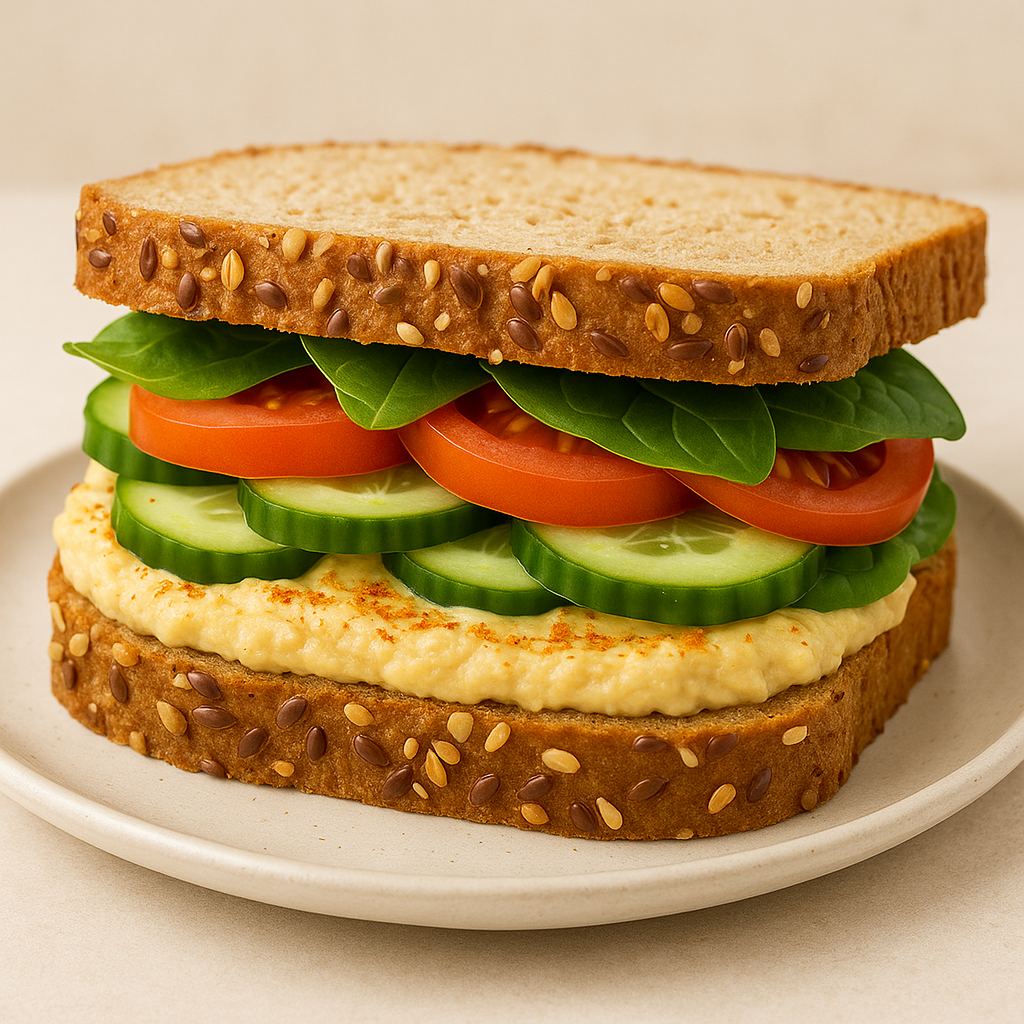 Classic hummus sandwich